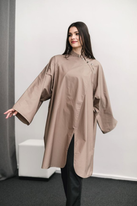 Peignoir PRO SLEEVE CAPE beige button HD-PE-10301-BE