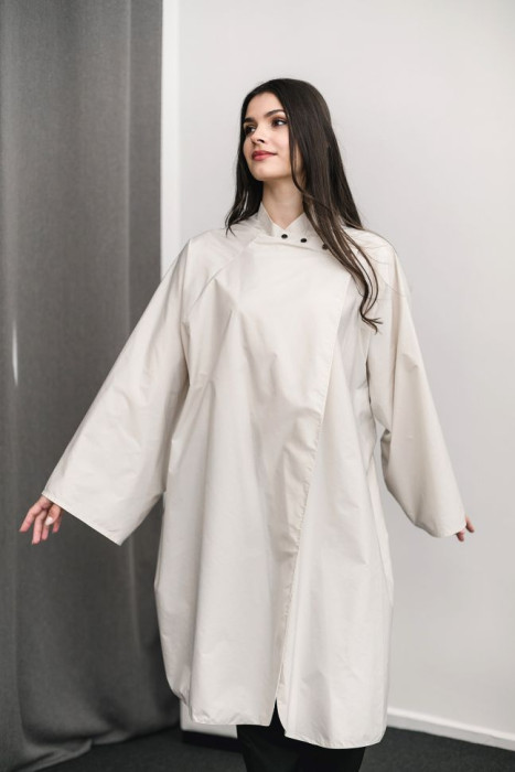 Peignoir PRO SLEEVE CAPE milk button HD-PE-10301-MI