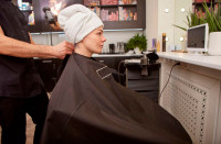 black peignoir Hairdresser