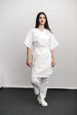 Medical gown, white HD-DG-10403-WH