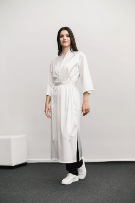 Dressing gown MONACO long, white HD-DG-10401-W