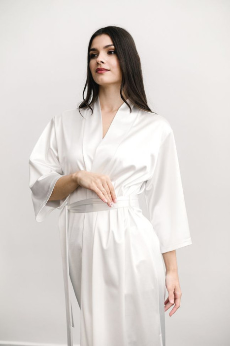 Dressing gown MONACO long, white HD-DG-10401-W