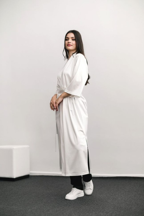 Dressing gown MONACO long, white HD-DG-10401-W