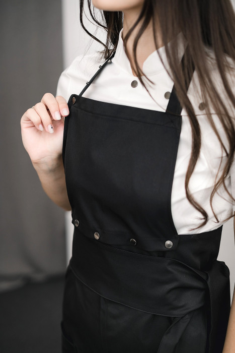 Apron FLORA, black HD-AP-10201-BL