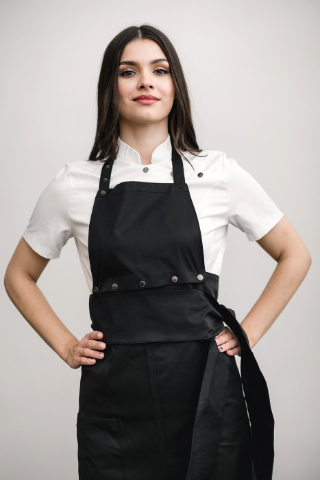 Apron FLORA, black HD-AP-10201-BL