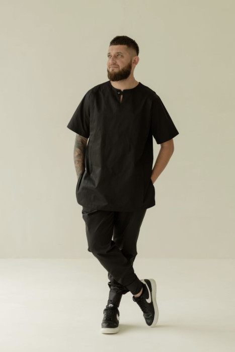 Shirt APOLLO men's dense black HD-SH-11002-BL